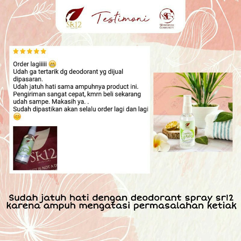 DEODORANT SPRAY PREMIUM SR12 Deospray Deo Spray Anti Bau Badan Anti Bakteri Pencerah Ketiak