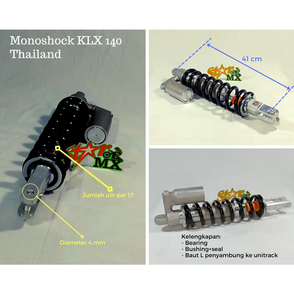 MONO SHOCK KLX 140 THAILAND, MONOSHOCK KLX 140, SHOCK BELAKANG KLX 150