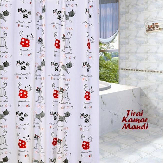 Tirai Kamar Mandi Anti Air Cats Gorden Korden Selambu Kelambu Mandi