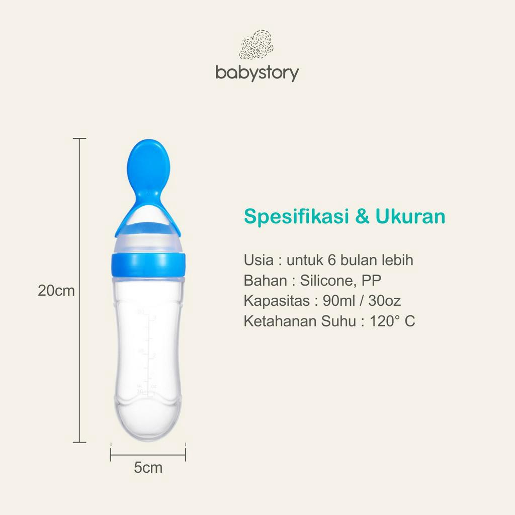 Sendok Botol bayi Sendok Botol Mpasi Silikon 90 ml Sendok botol susu bayi