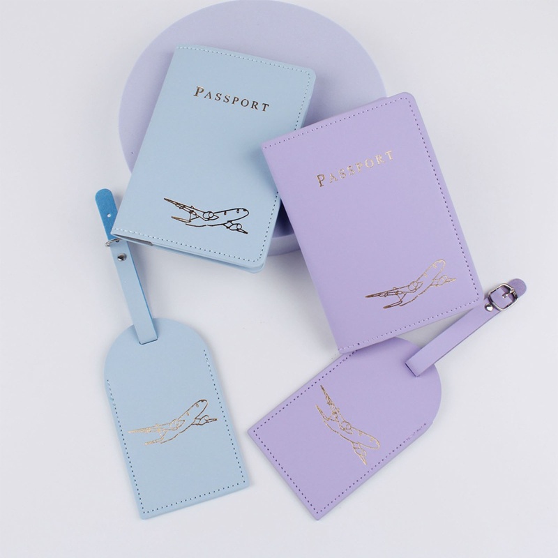 Gro 4pcs Lover Couple PU Leather Passport Untuk Case Holder Luggage Tag Travel Pelindung Kartu Kredit Pernikahan Untuk Wanita Me