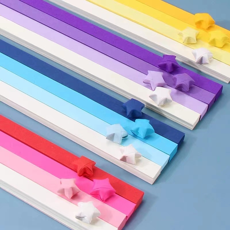 540/210strip Warna-Warni Bintang Strip Origami Set Tangan Lipat Origami DIY Kertas Kado Dekorasi Rumah Tangga