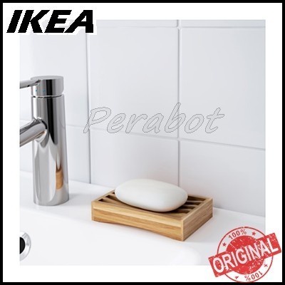 Tempat sabun batang, rak sabun kamar mandi, serbaguna, bambu ikea dra
