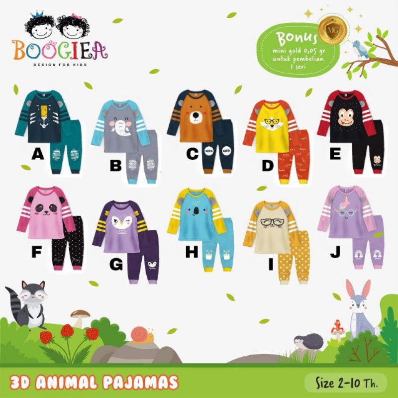 pajamas boogiea 3d size 2-10