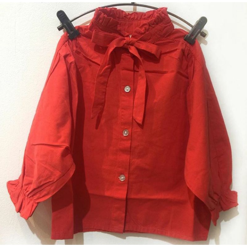 atasan blus import model crop anak perempuan