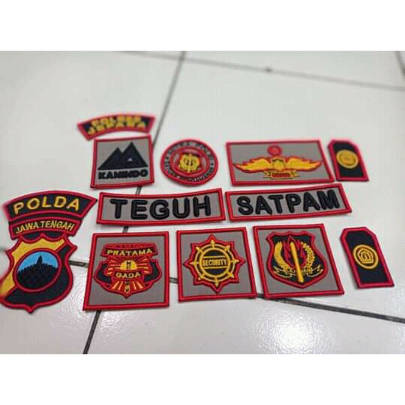 atribut satpam bordir timbul