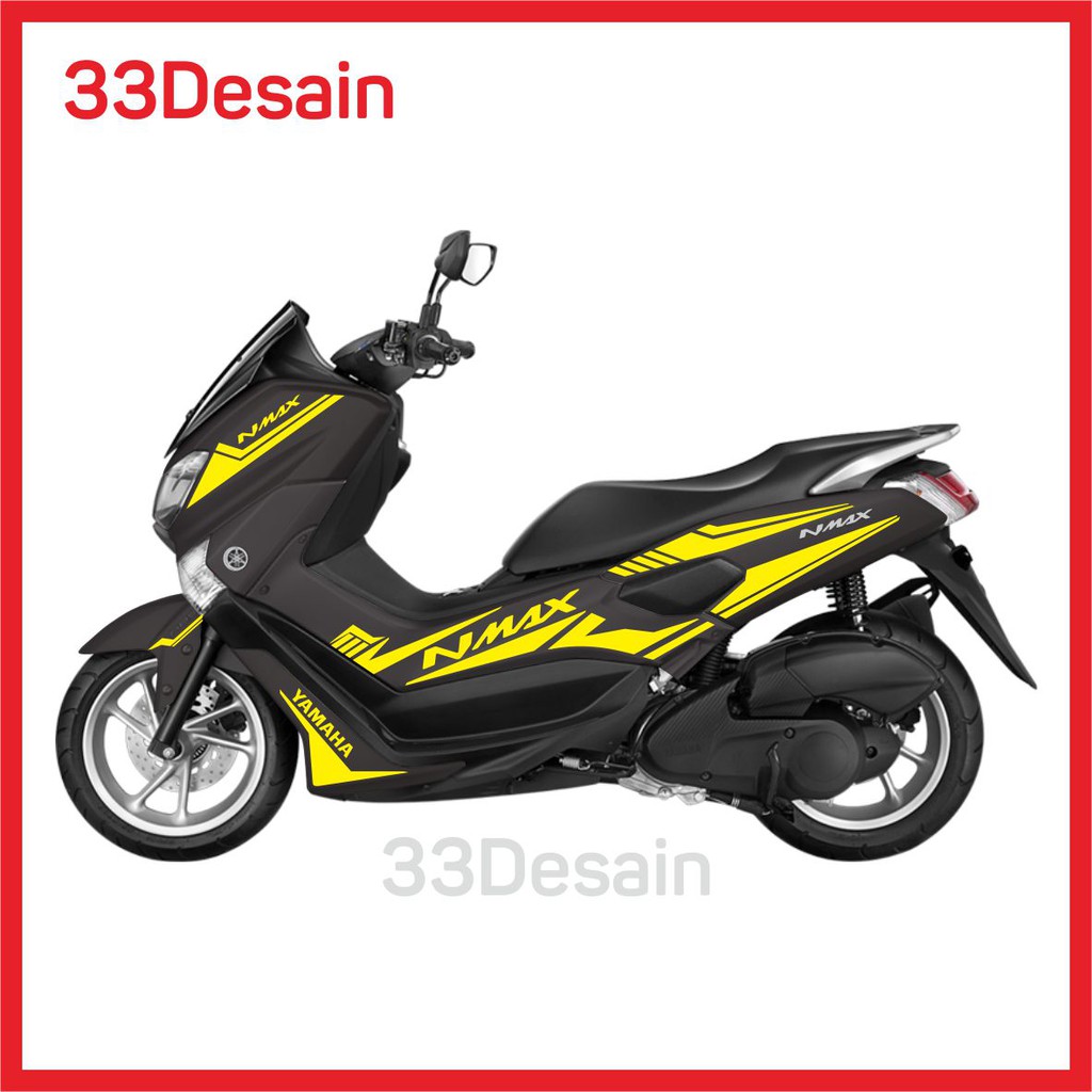 Aksesoris Motor Cutting Stiker Yamaha Nmax Hitam Kuning 49