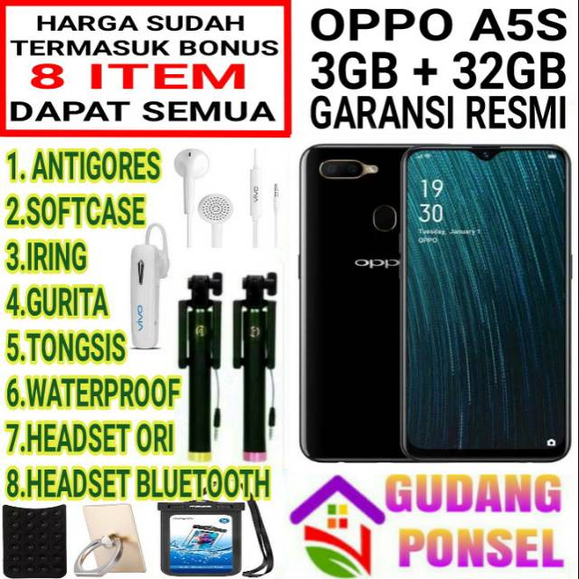 OPPO A5S 3/32GB RAM 3GB ROM 32GB GARANSI RESMI | Shopee