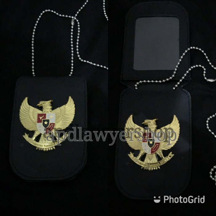

name tag id card dompet kalung lencana KTA burung Garuda RI kulit
