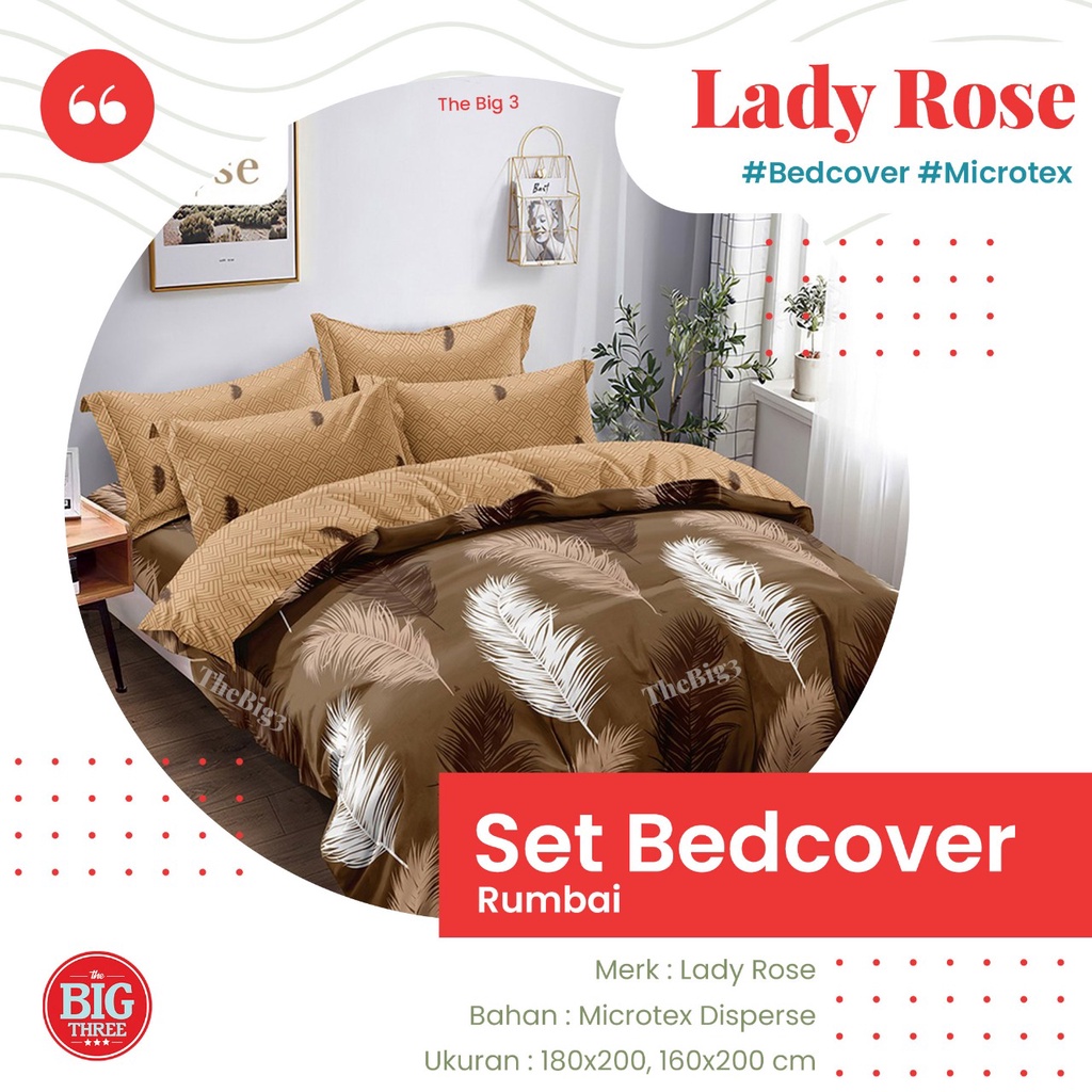 Bedcover + Sprei Rumbai LADY ROSE 180x200 Flaminggo Pikka Felix Flaminggo Tropical Rekan Nadya Gc Okta Janet - King Ladyrose 180 BC