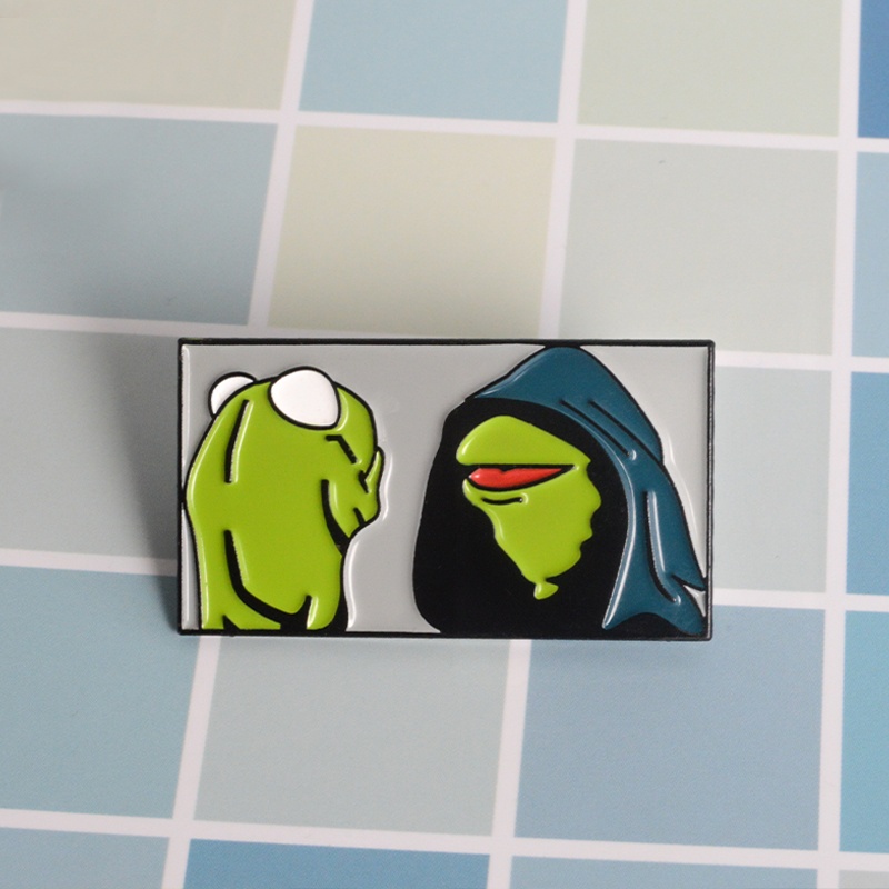 Inner Me Pin Bros enamel Bentuk Katak Kermit Bahan Metal