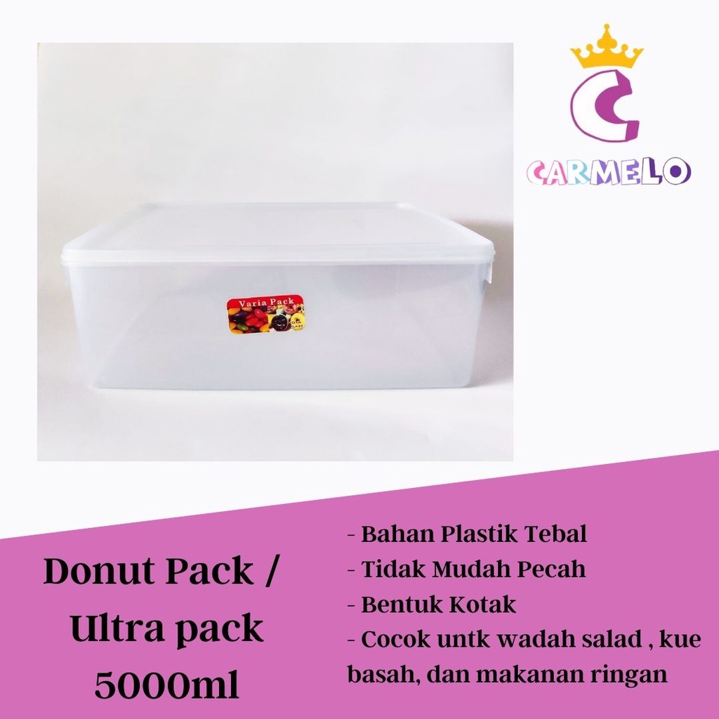 DONUT PACK 5000ml / kotak plastik/ kotak donat / Kue/ Jajan / Gorengan / Food Container