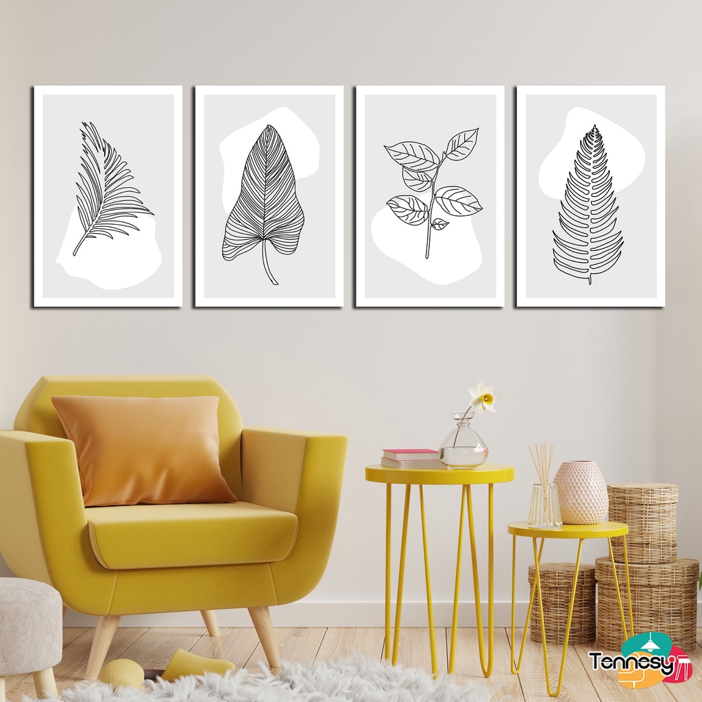 TENNESY HIASAN DINDING DAUN LEAVES MINIMALIS 20x30CM WALL DECOR PAJANGAN POSTER DEKORASI KAMAR RUMAH