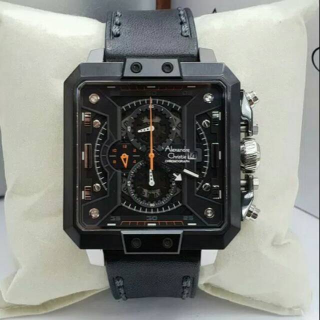 JAM TANGAN PRIA ALEXANDRE CHRISTIE AC6395 BLACK SILVER ORIGINAL