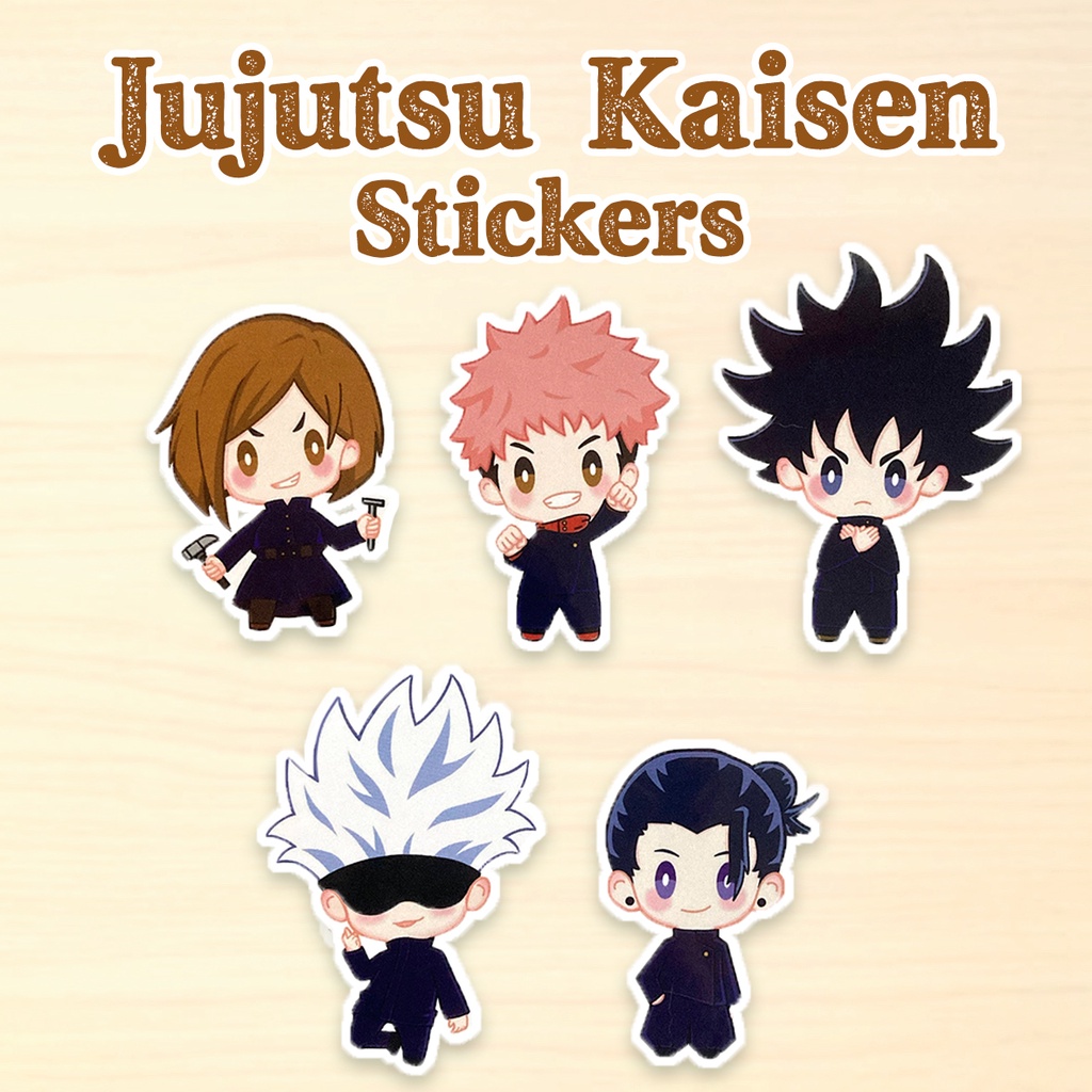 

5pcs Jujutsu Kaisen Sticker Stiker Waterproof Anti Air JJK Chibi Stickers Anime Itadori Yuji Nobara Megumi Gojo Geto