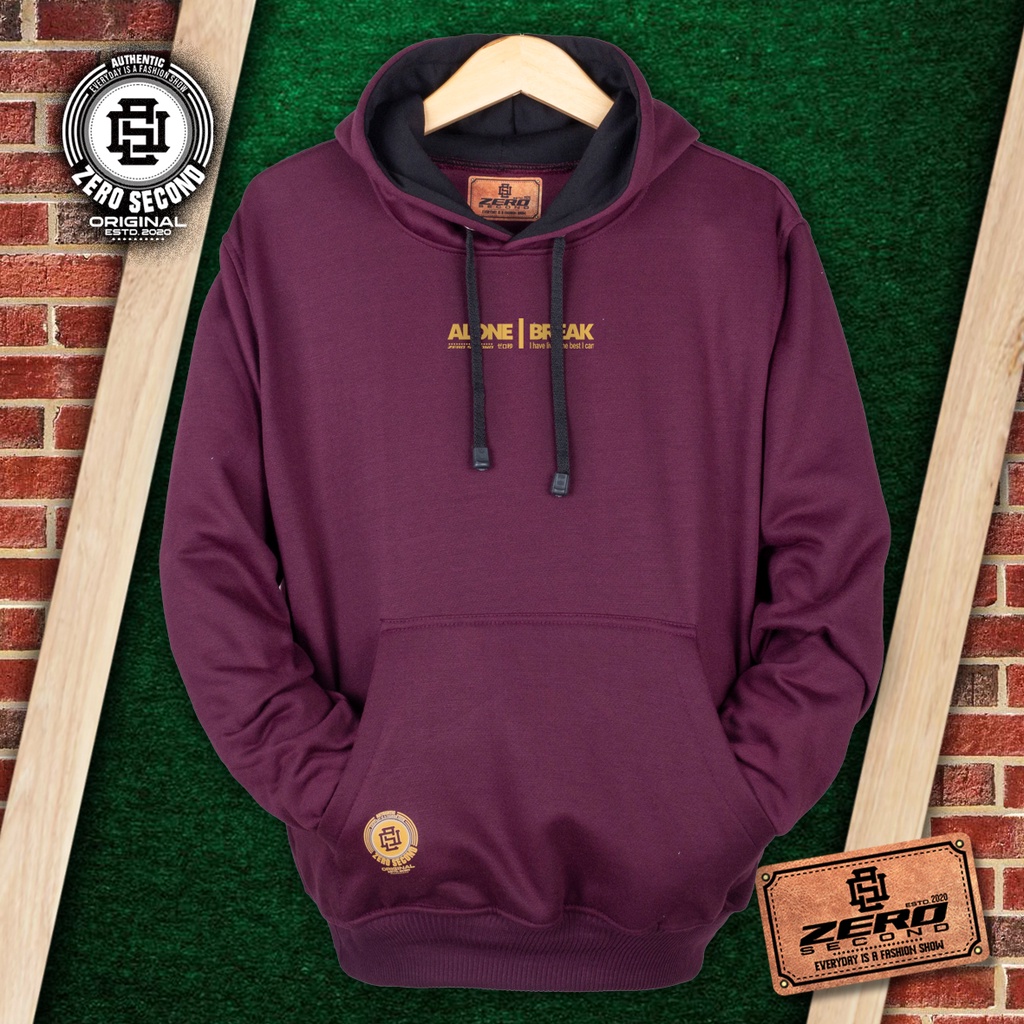 SWEATER HOODIE ALONE BREAK Abu Muda fasion 2022 original brand ZERO.SECCOND jaket pria hoodie terbaru 2021 keren gaya distro sweater hoodie unisex