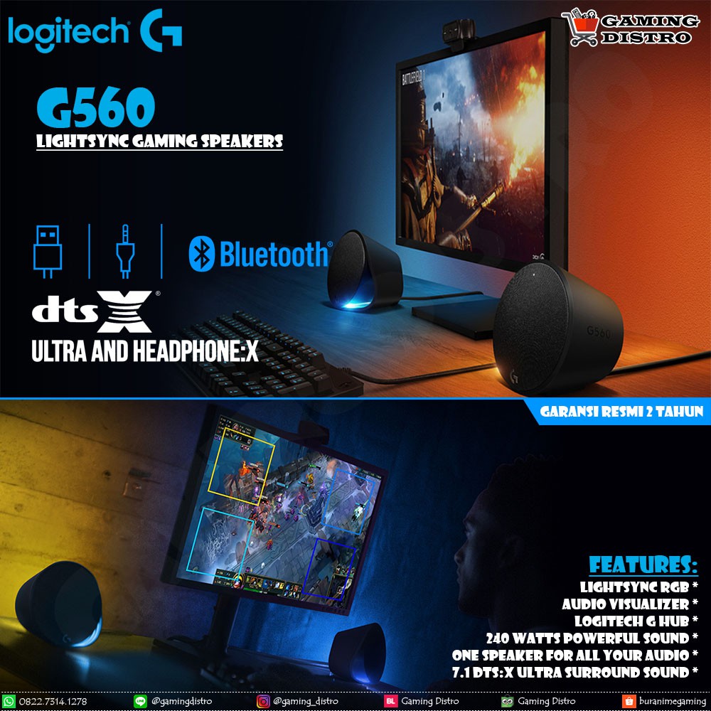 Logitech G560 PC Gaming Speaker with LIGHTSYNC RGB Dolby