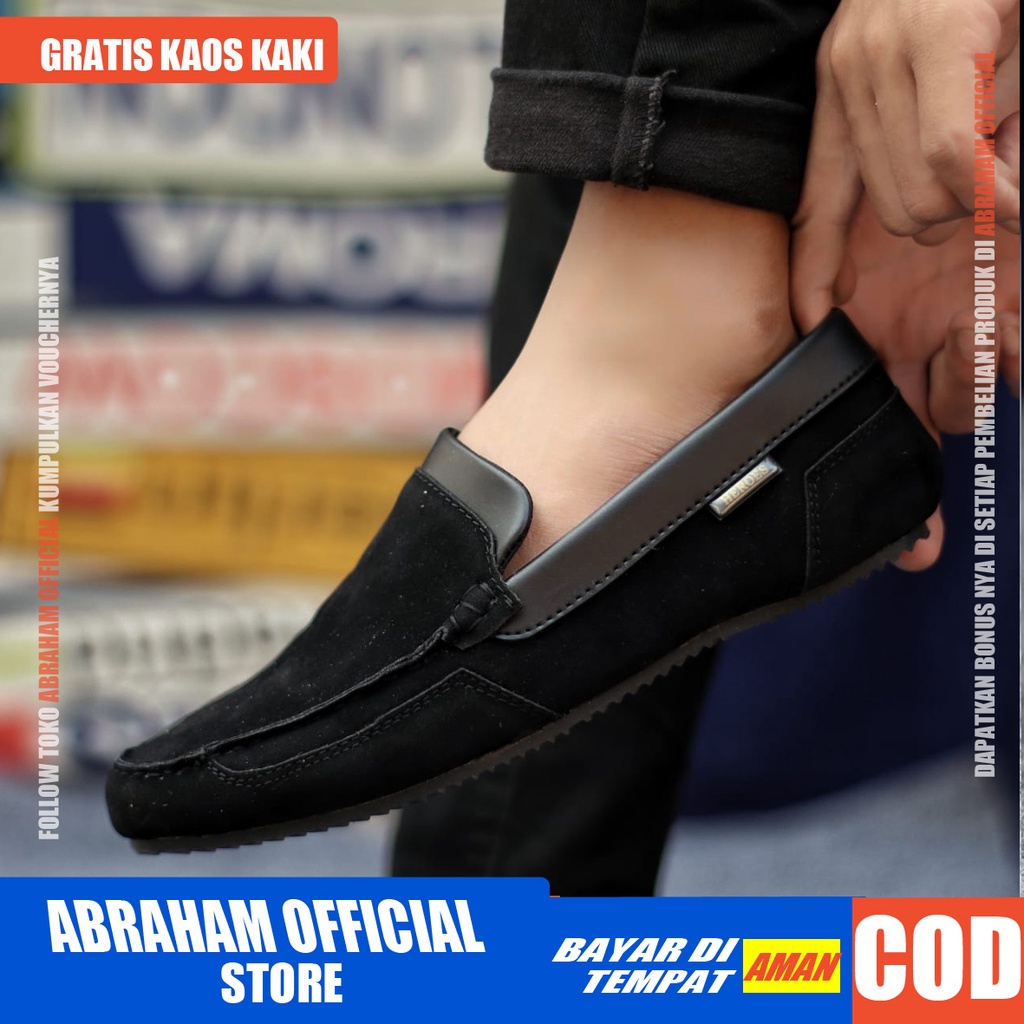 ABRHM x KILIAN Sepatu Slip On Pria Sepatu Pria Casual Sepatu Cowok/Cowo Ori Sepatu Kasual Slop Anti Slip Semi Formal Kerja Kuliah Gaya Santai Keren Kekinian Original Murah Terlaris