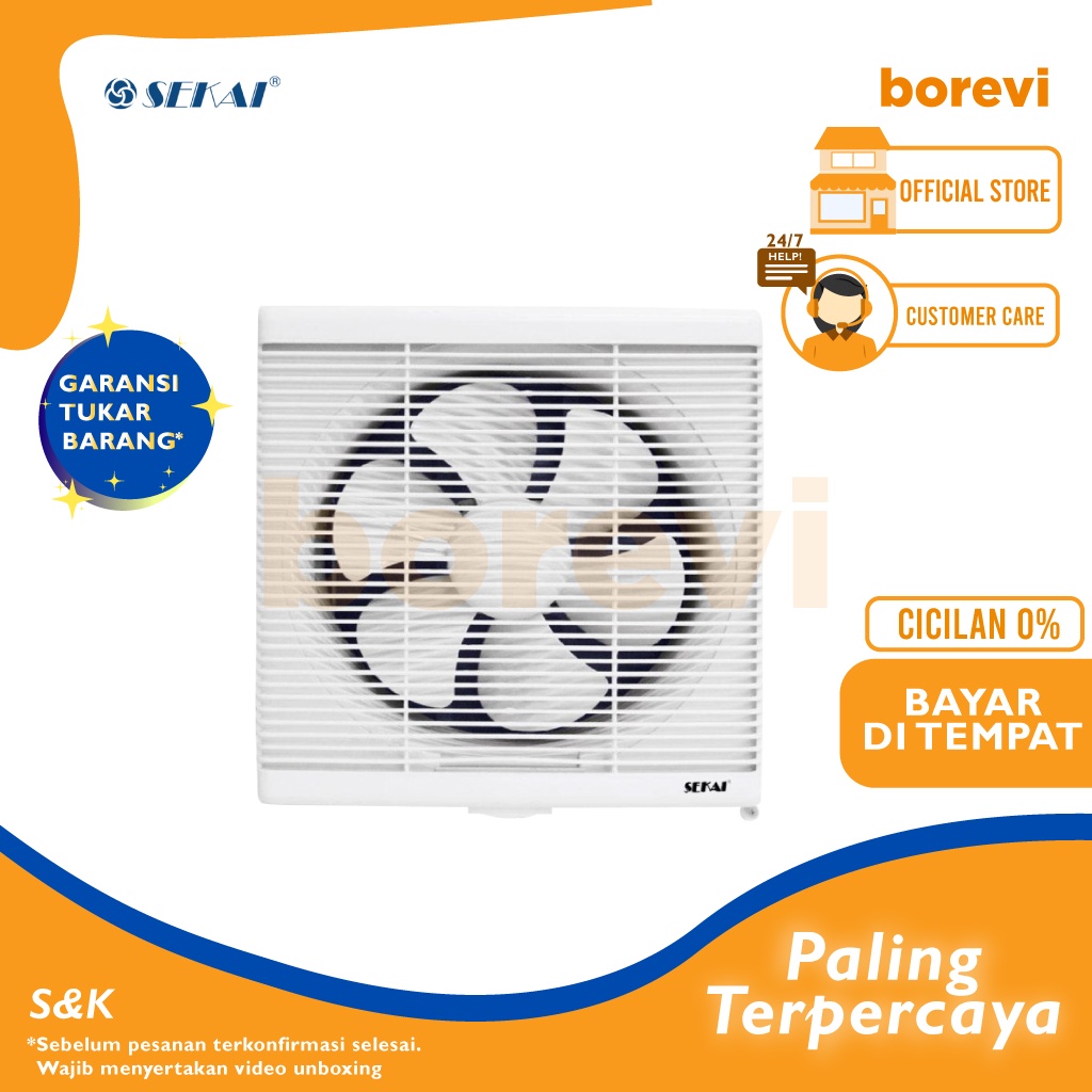 SEKAI WEF 890 EXHAUST FAN DINDING 8" KIPAS EXHAUST HEXOS 8 INCH WEF890