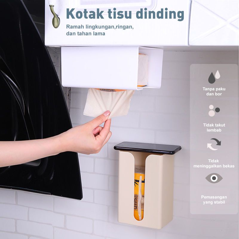 Kotak Tisu dinding Tempat Tisu Gantung Aesthetic Tempel Dinding Serbaguna Box Tisu