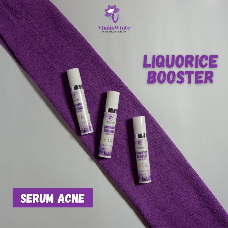 Vhalis White Liquorice Booster serum Acne by dr. Wilda | serum niacinamide licorice jerawat produk v