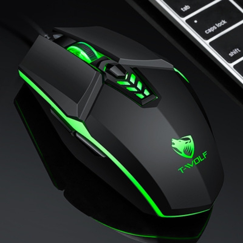 Mouse Kabel Thunder Wolf G510 Gaming Mouse Colorful Breathing Light Glowing Kompetisi Elektrik Wired Ergonomics Mouse Gaming Komputer