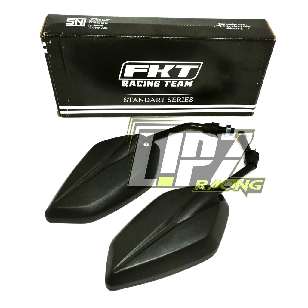 KACA SPION JUPITER MODEL STANDAR TANGKAI TANGGUNG WARNA HITAM / CROME DRAT 14 YAMAHA