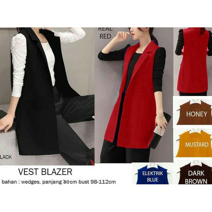 EDISI TERBARU BLAZER FORMAL TANPA LENGAN WANITA U002F BLAZER KERJA HITAM PANJANG WANITA