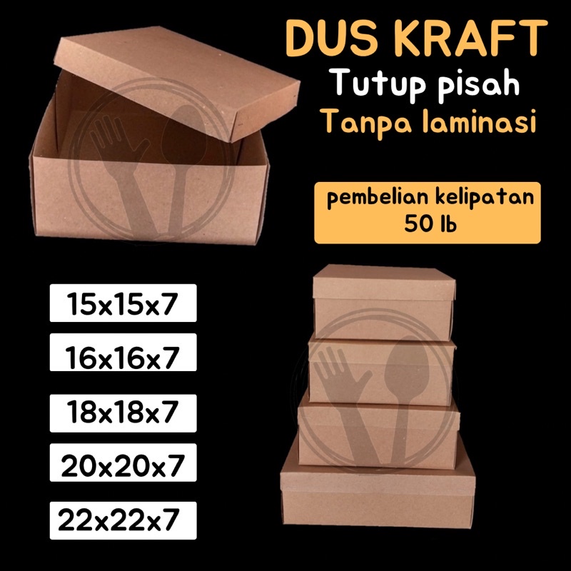 DUS NASI 18X18 KOTAK NASI KRAFT PAPER DUS NASI 20X20 BOX KRAFT 20X20 / KOTAK NASI / DUS KEMASAN MAKANAN BOX DUS KOTAK HAMPERS MAKANAN NASI ROTI KUE DUS NASI KOTAK R10K (20X20X7) DUS COKLAT R10K KRAFT DUS TPS KRAFT COKLAT 15X15 DUS 16X16 PAPER BOX NASI