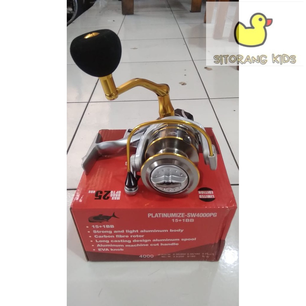 [Promo] Reel Pancing G-Tech Platinumize SW 4000PG SW5000PG 16BB Power Handle Max Drag 30Kg