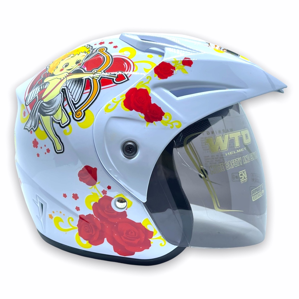 Helm WTO Z1R Pet - Little Cupid - Putih - Half Face ALL SIZE