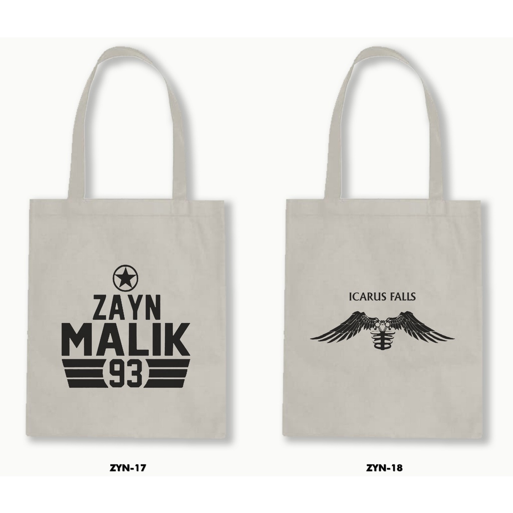 Tas Tote Bag Resleting Kanvas/Blacu  - Zayn Malik .01