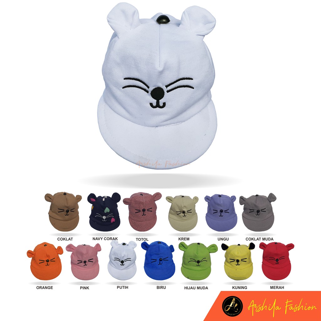 4.4 RAMADHAN SALE Topi Bayi Karakter Kucing / Topi Kucing Bayi /  Arrahman shop