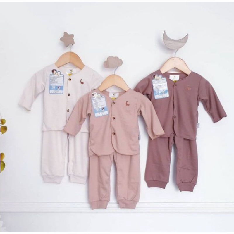 Baju Bayi Anak Perempuan Laki Laki Setelan Panjang Polos  0-6 Bulan Baby Hai 1pcs