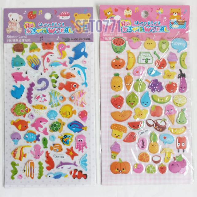 

Sticker stiker mini ikan/buah lucu STOK TERBATAS