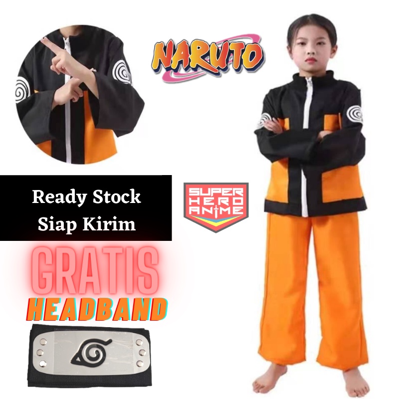 Kostum Anak Naruto Baju Cosplay Anime Impor Costume Ninja Uzumaki Shippuden