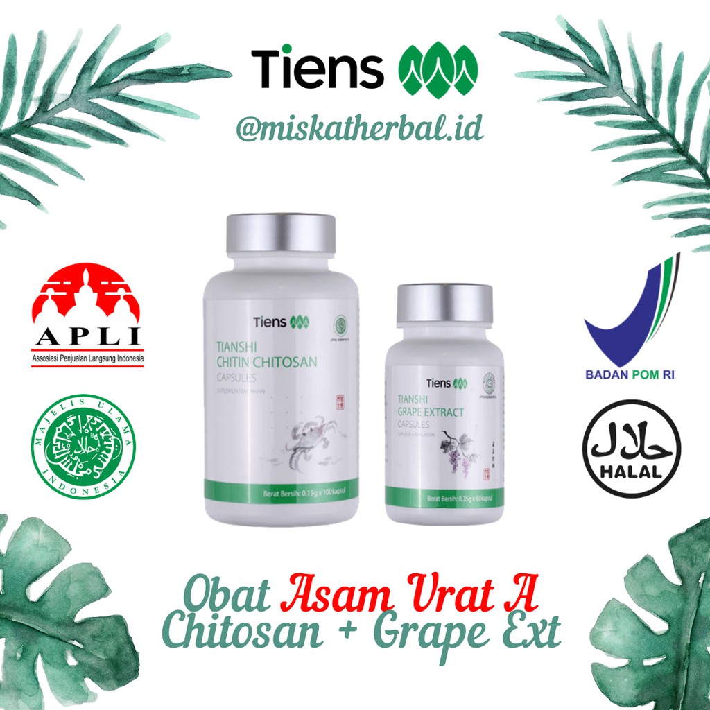 Tiens Obat Asam Urat Herbal Ampuh Chitin Chitosan Grape Extract Paket A Tiens
