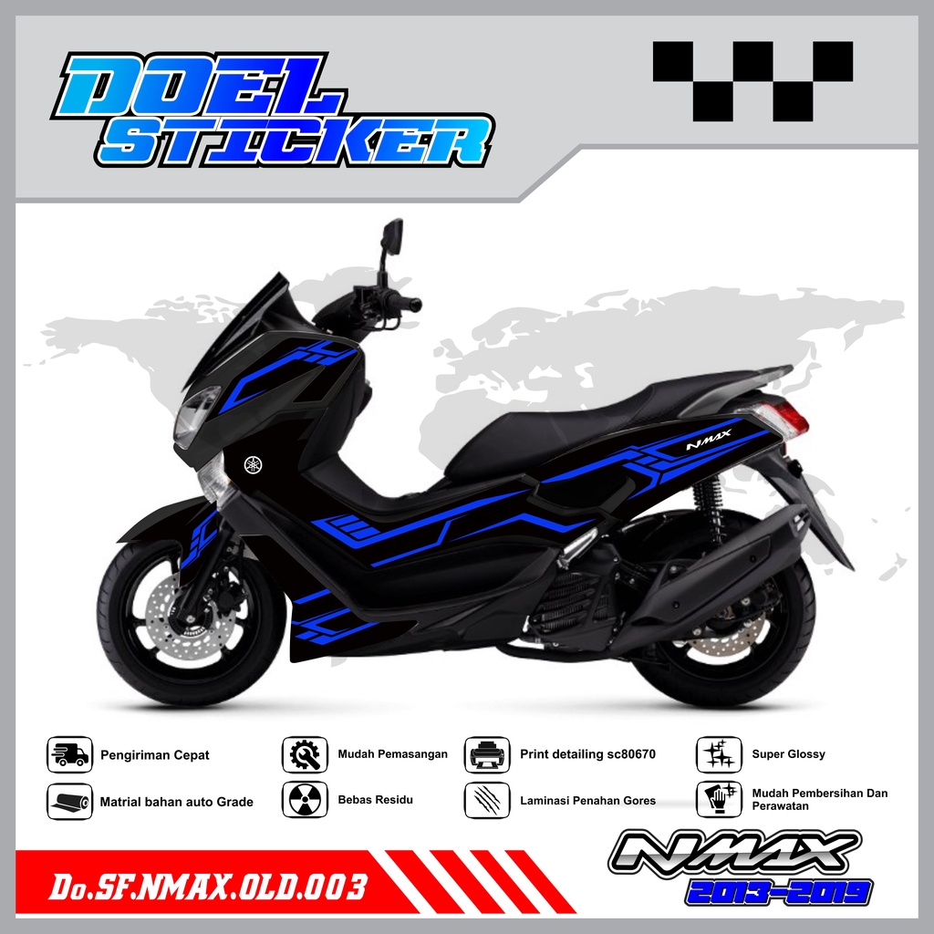 STICKER STRIPING NMAX OLD - STICKER STRIPING LIST VARIASI HOLOGRAM , CROME YAMAHA NMAX OLD DOEL 003