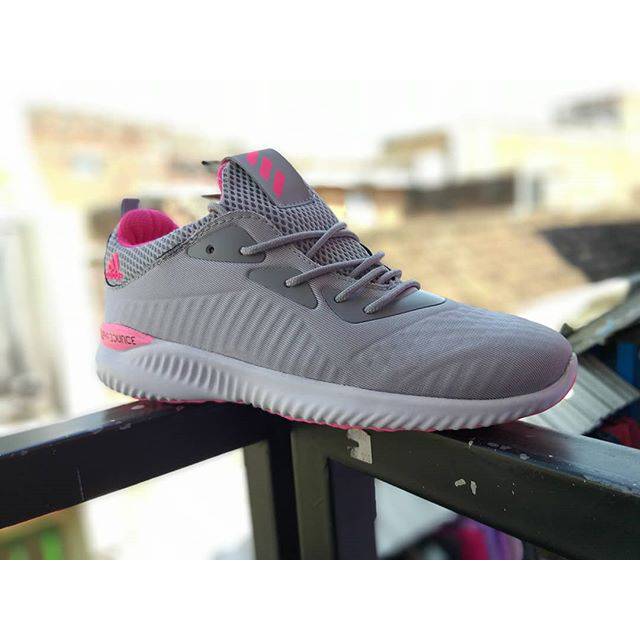 Sepatu Adidas Alphabounce 2.0 Grey Pink Import Vietnam Premium Sneakers Running Senam Fitnes Kado