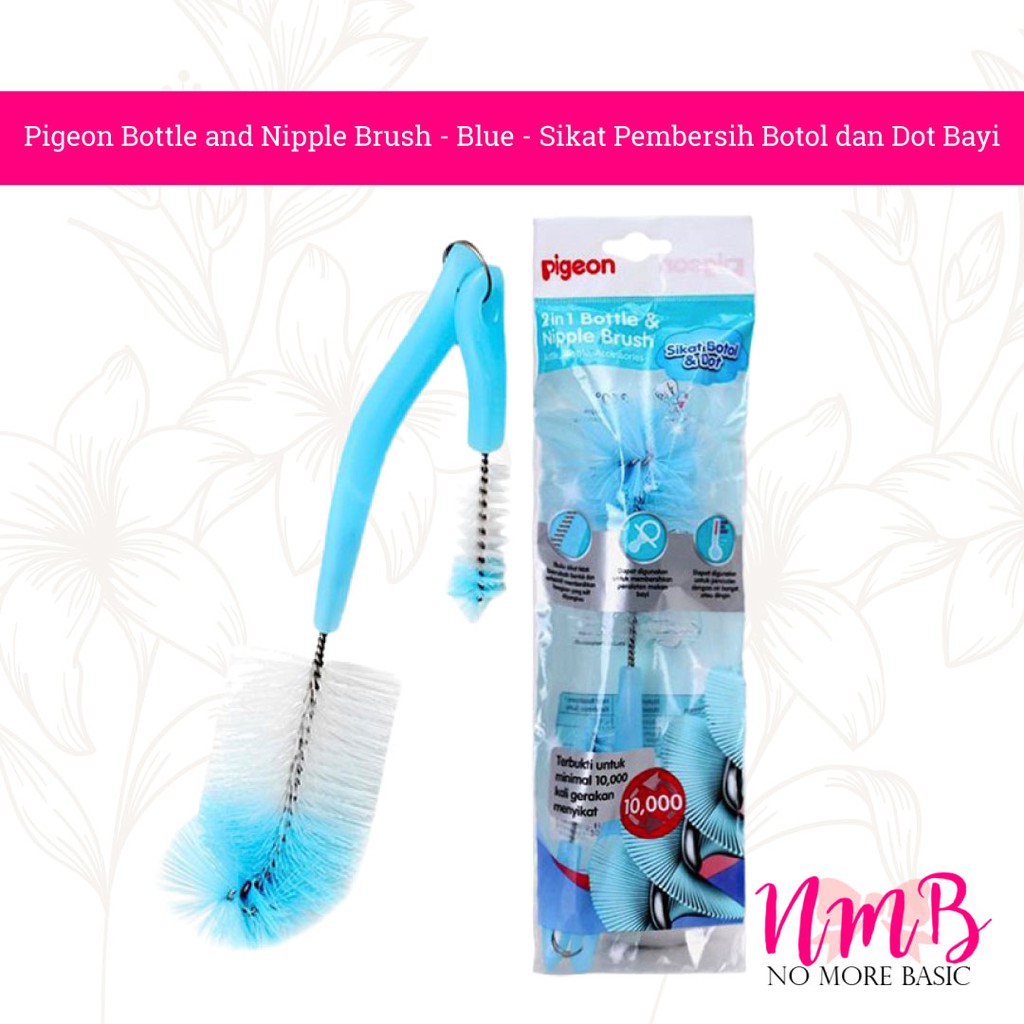 Pigeon Bottle and Nipple Brush - Blue - Sikat Pembersih Botol dan Dot Bayi