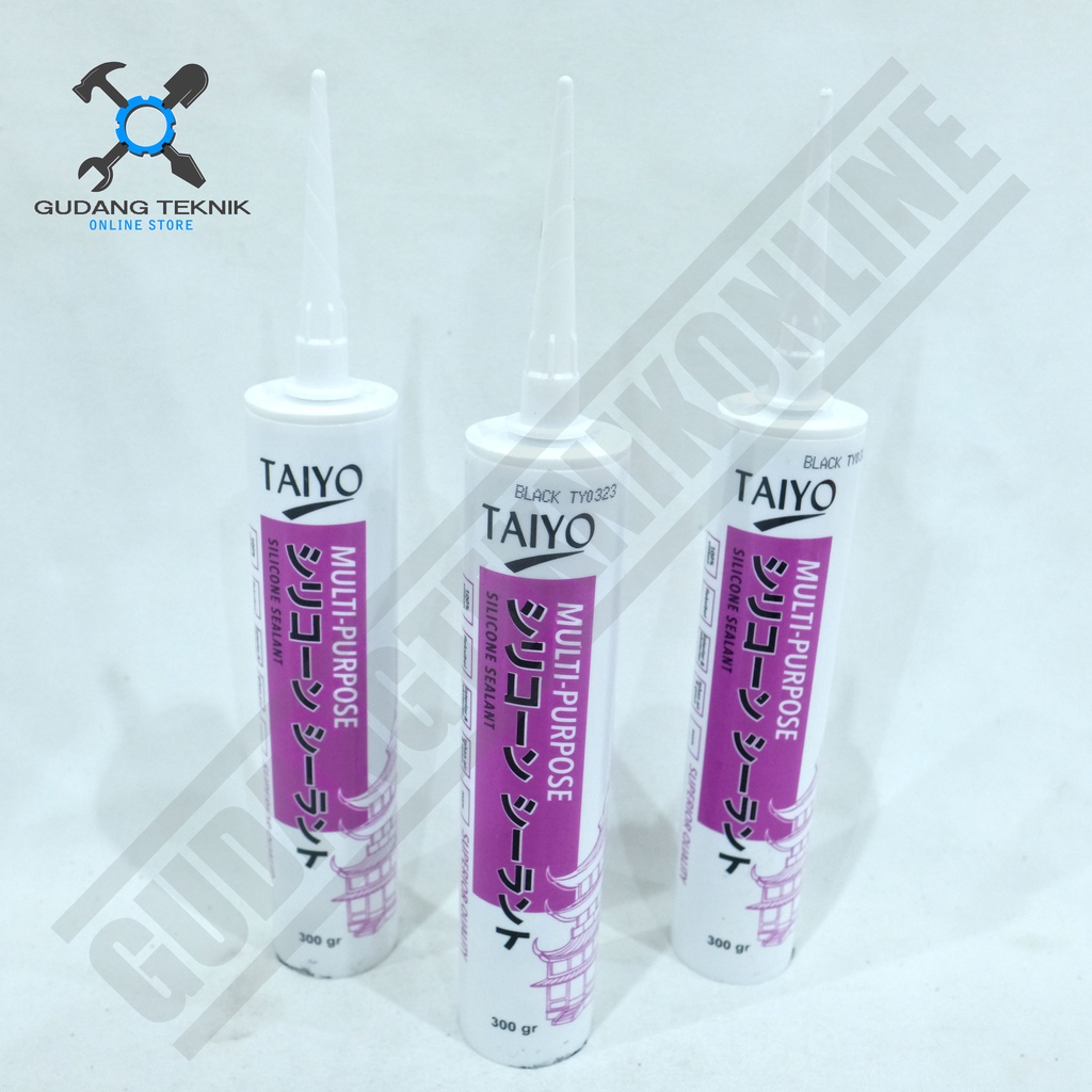 Lem Silicon Sealant TAIYO BLACK WHITE CLEAR 300Gr / Lem Kaca Silikon Sealen 300Gram TAIYO