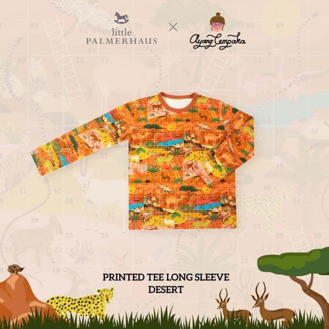 Little Palmerhaus x Ayang Cempaka - Printed Tee Long DESERT Kaos LPH90 Berkualitas