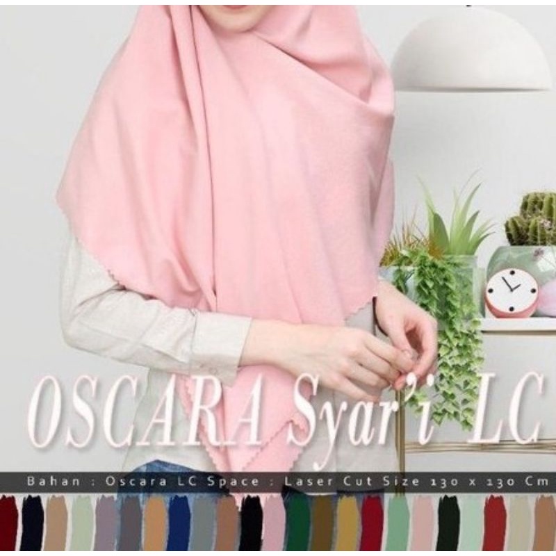 GROSIR JILBAB SEGIEMPAT POLOS OSKARA SYARI 130X130 AZARA  LC
