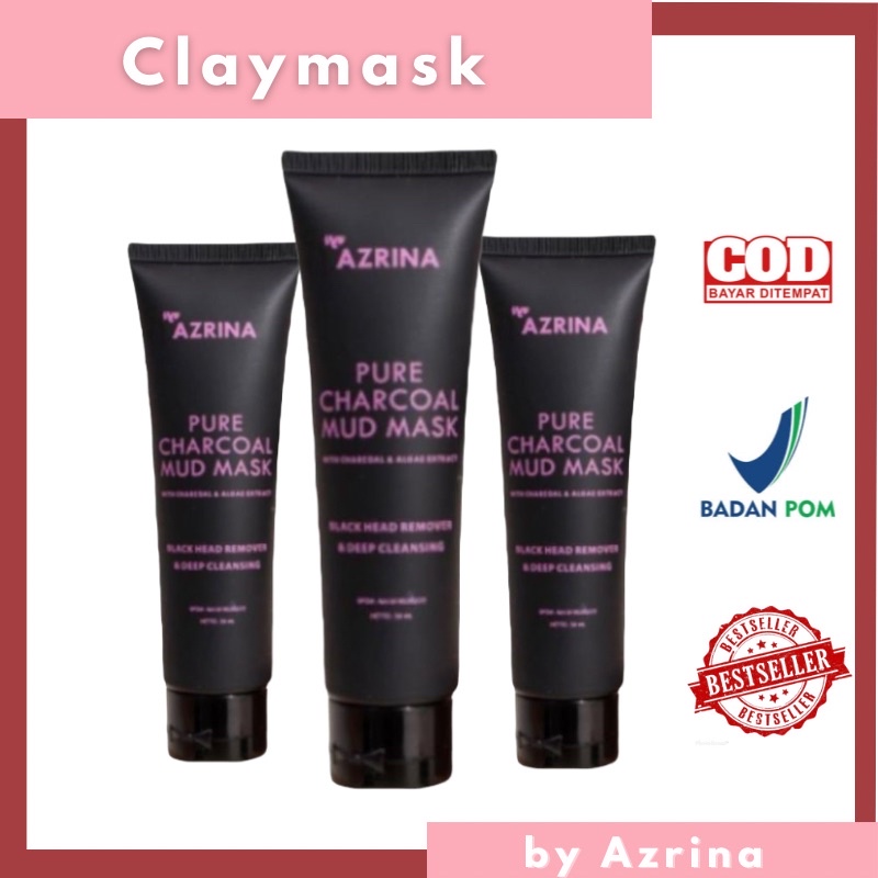 AZRINA Pure Charcoal Mud Mask | Masker penghilang komedo | azrinabeauty