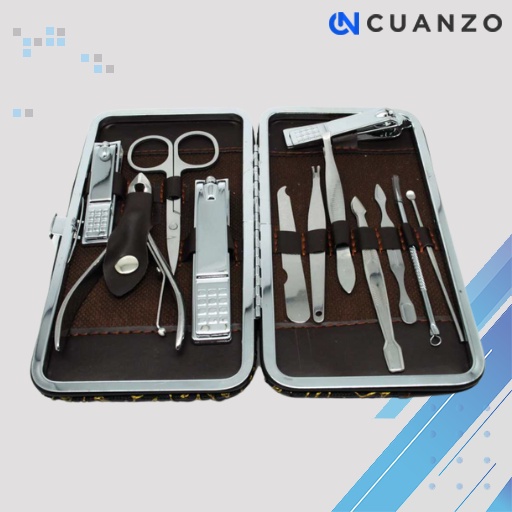 Nail Art Set Manicure Pedicure 12 PCS / Paket Alat Set Gunting Potong Pemotong Kuku Lurus Lancip Miring Jempol Kaki Portabel Portable Lengkap Karakter Anti Cantengan Centengan Dewasa Tajam Stainless Dan Korek Kuping Full Set Nail Art Murah Original