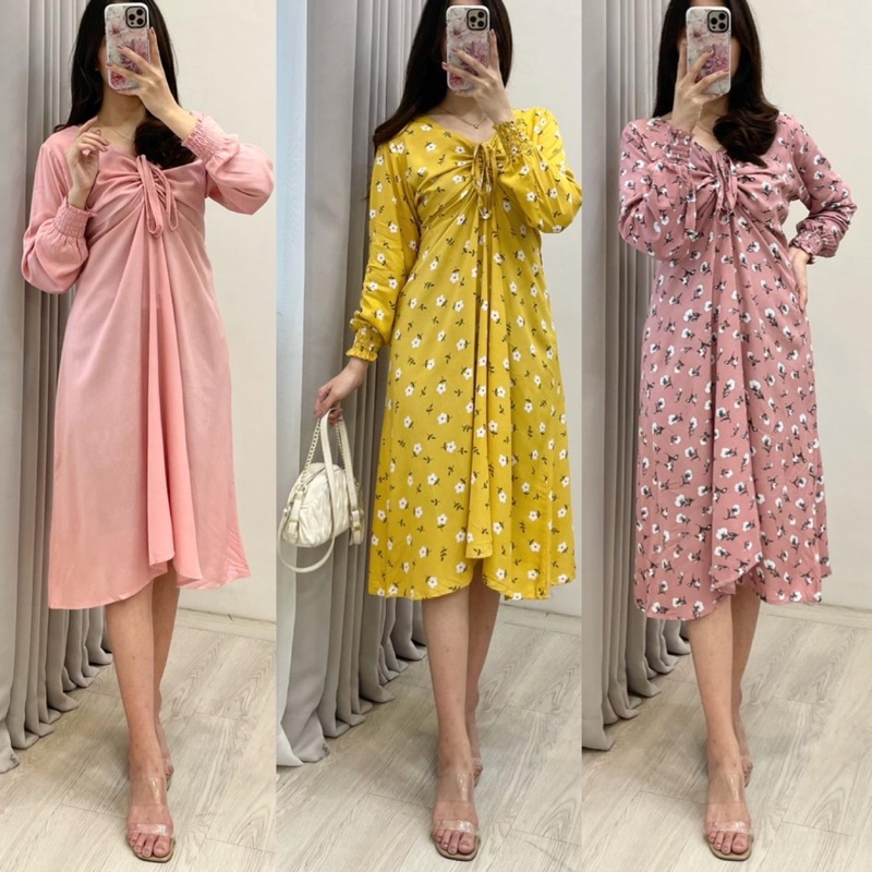 Daster Arab Rayon OVIE Midi Dress Cantik Sexy Simpel Kekinian