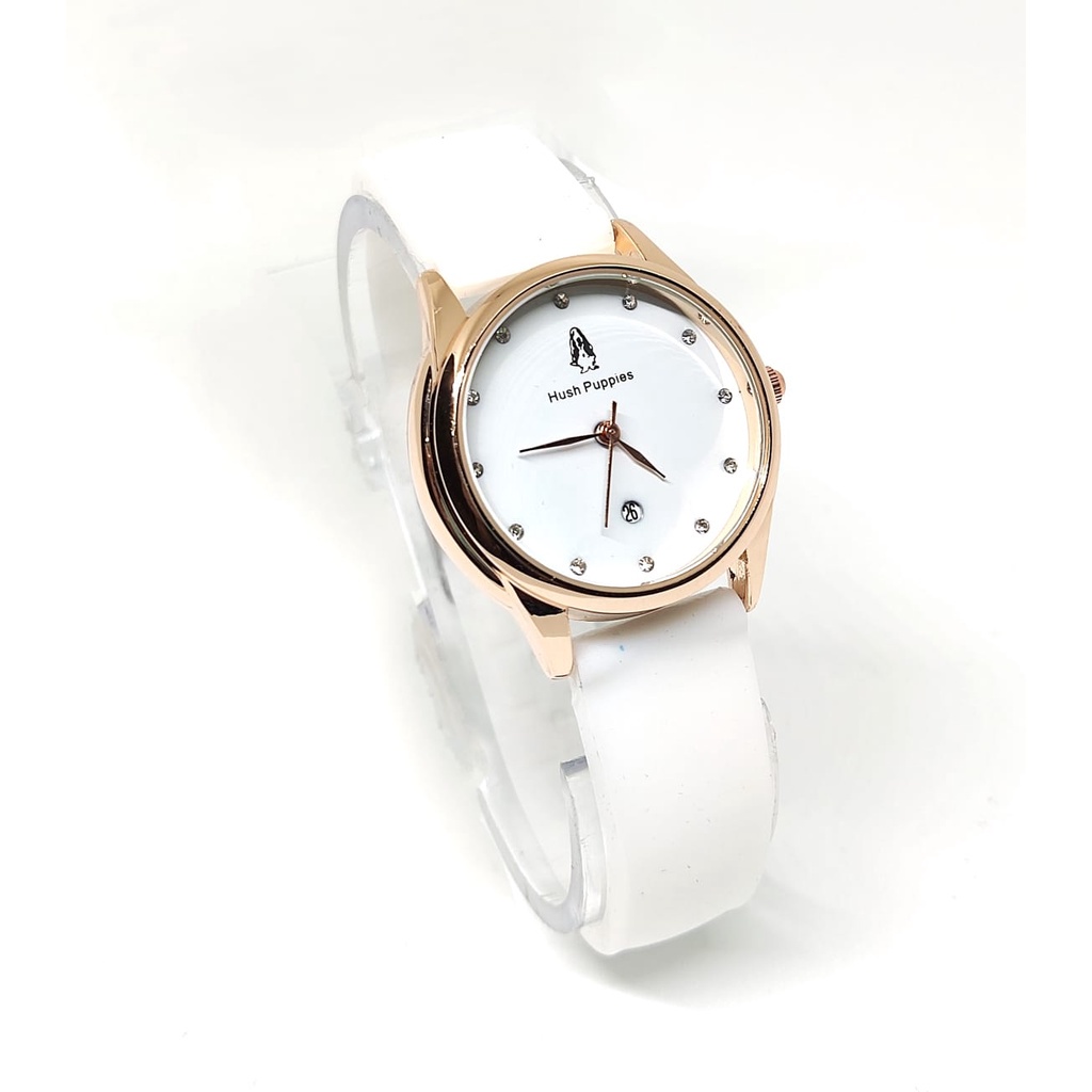 [DGS] Jam Tangan Wanita Hush Puppies Tali Rubber Ring Rosegold Tanggal Aktif murah