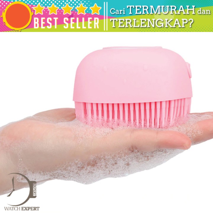 BISA COD Sikat Mandi Badan Bath Brush Soft Silicone with Soap Container 80ml - BWOHOPS LDS17