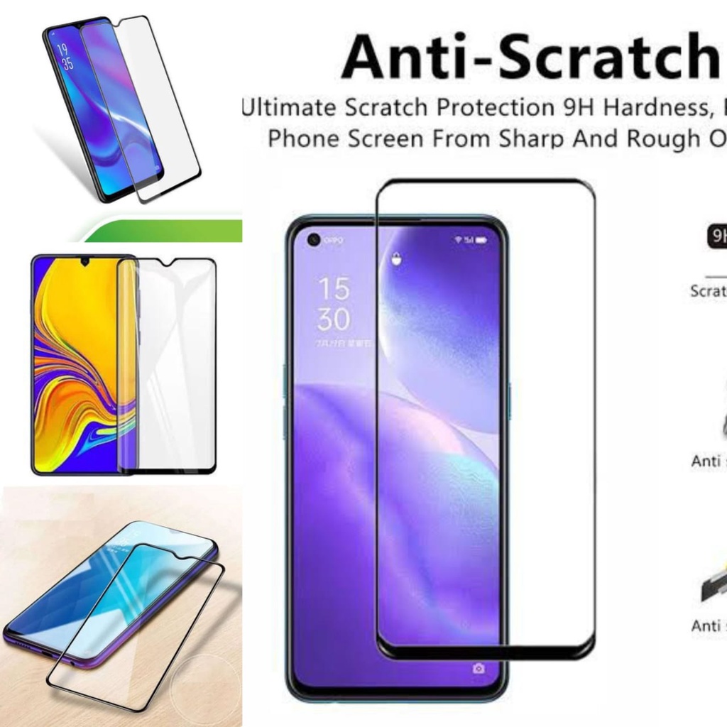 OPPO A5 2020/A9 2020/A3S/A5S/A7/A12/A1K/A11K/A15/A15S/A16/A16E/A16K  Tempered Glass Pelindung Layar 