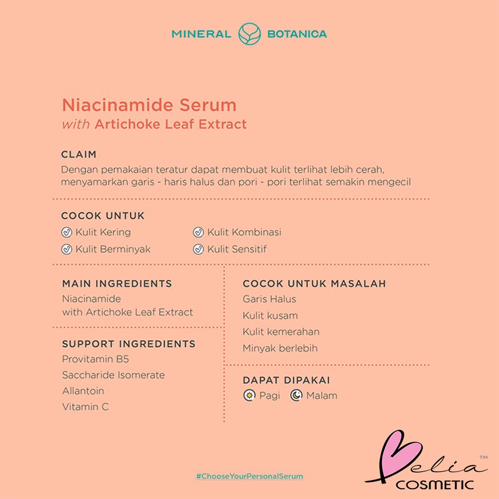 ❤ BELIA ❤ MINERAL BOTANICA Face Serum | Niacinamide | Ceramide | Retinoid | Peptide | Hyaluronic